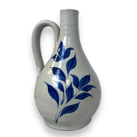 Williamsburg Pottery Lamp Base Only Yorktowne Salt Glaze Stoneware Jug Floral - Picture 4 of 13